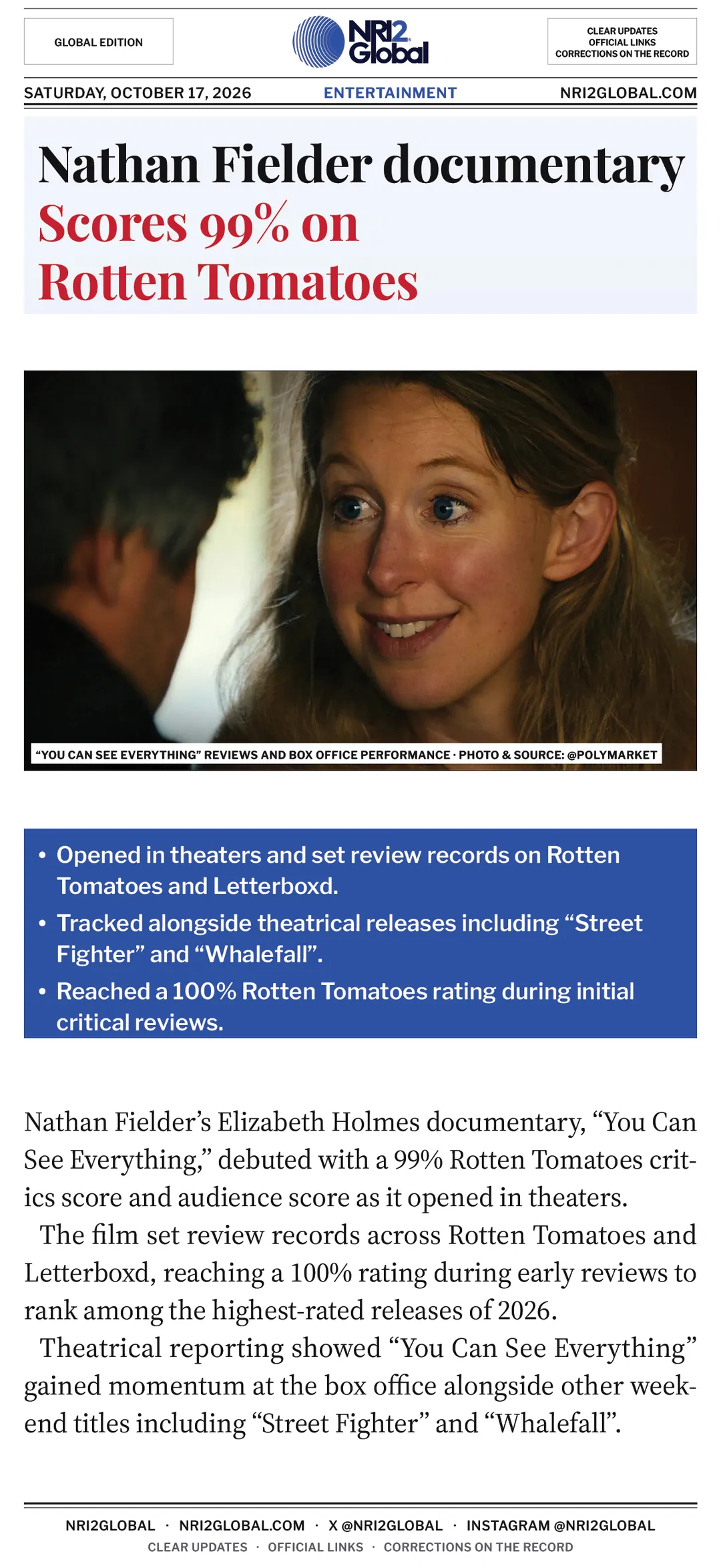 Nathan Fielder documentary Scores 99% on Rotten Tomatoes