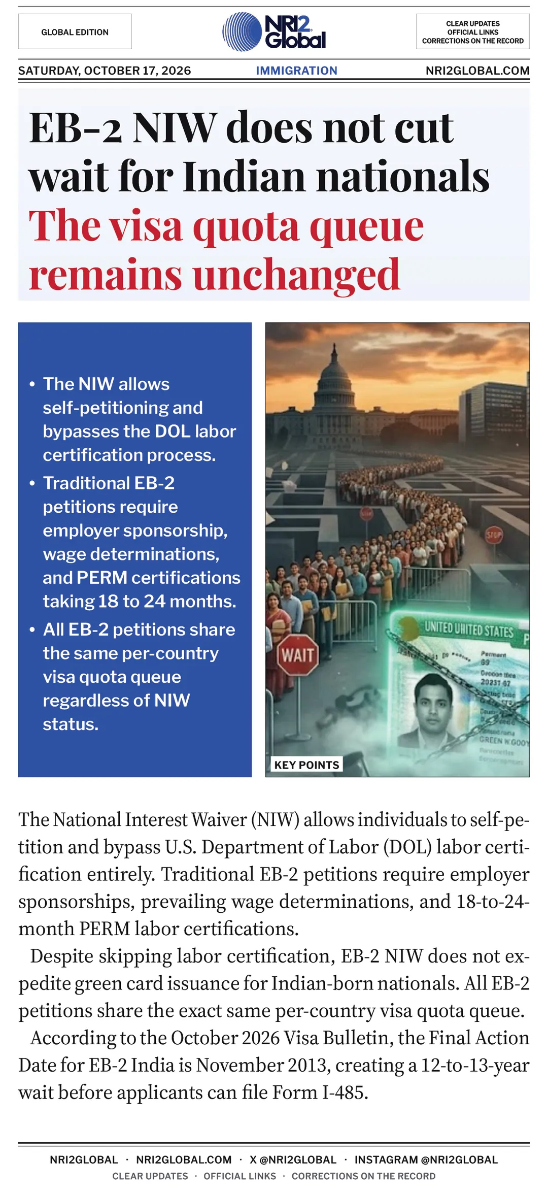EB-2 NIW does not cut wait for Indian nationals